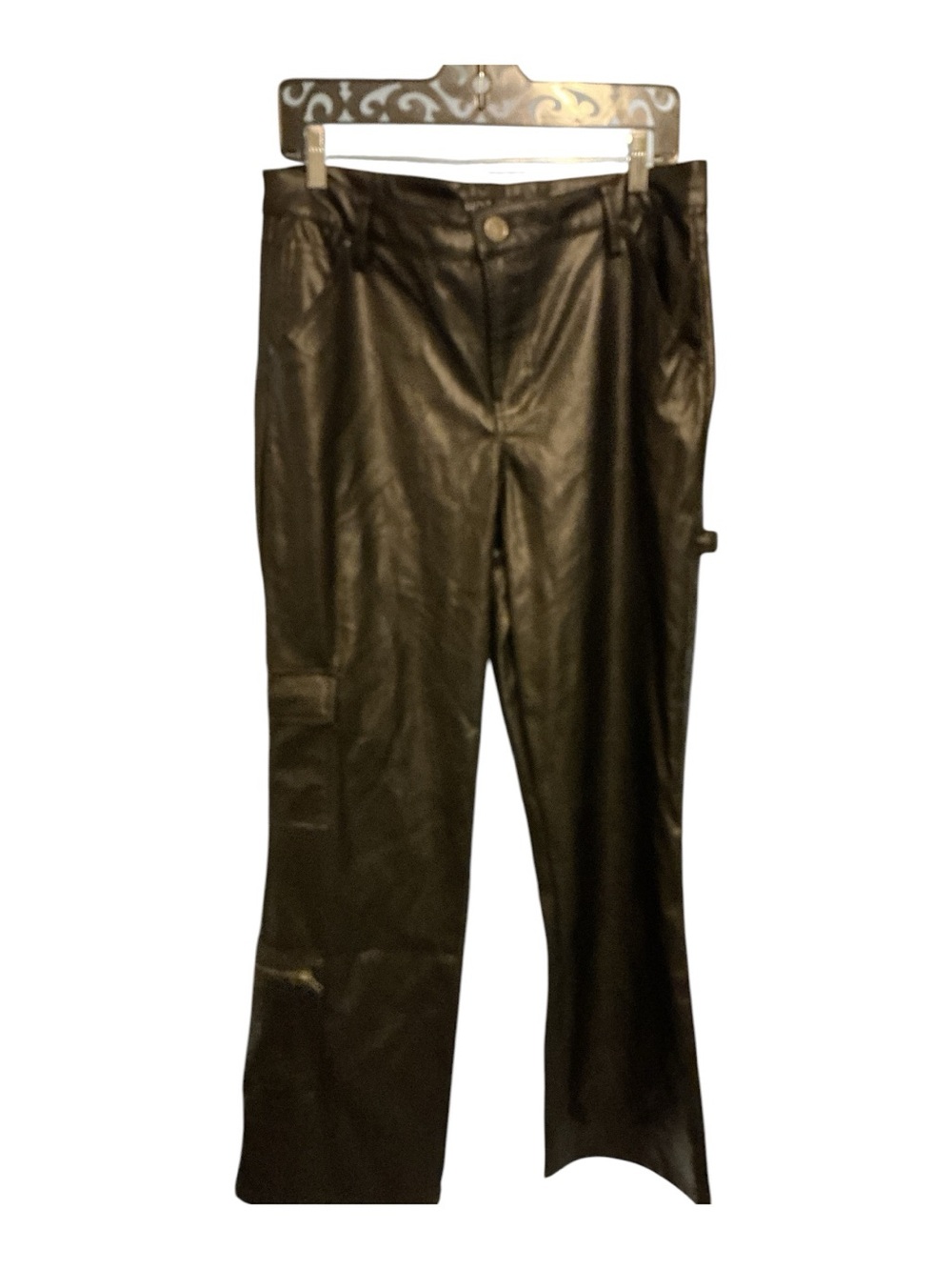Hot Kiss Black Faux Leather Boot Cut Pants